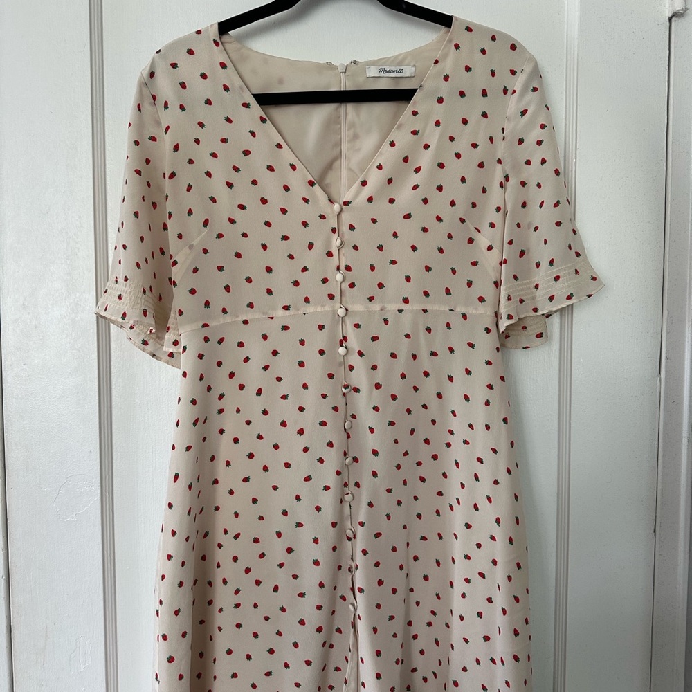 Madewell Small Strawberries Mini Dress